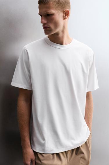 T-SHIRT D'ENTRAÎNEMENT CONFORT - Blanc de Zara - Image 4