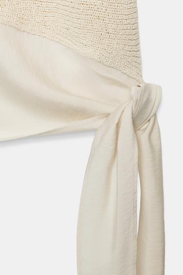 KNIT TOP WITH KNOT DETAIL - Light beige by Zara - Image 7