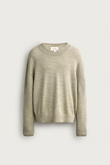 TEXTURED TWIST CABLE SWEATER — Mint 1