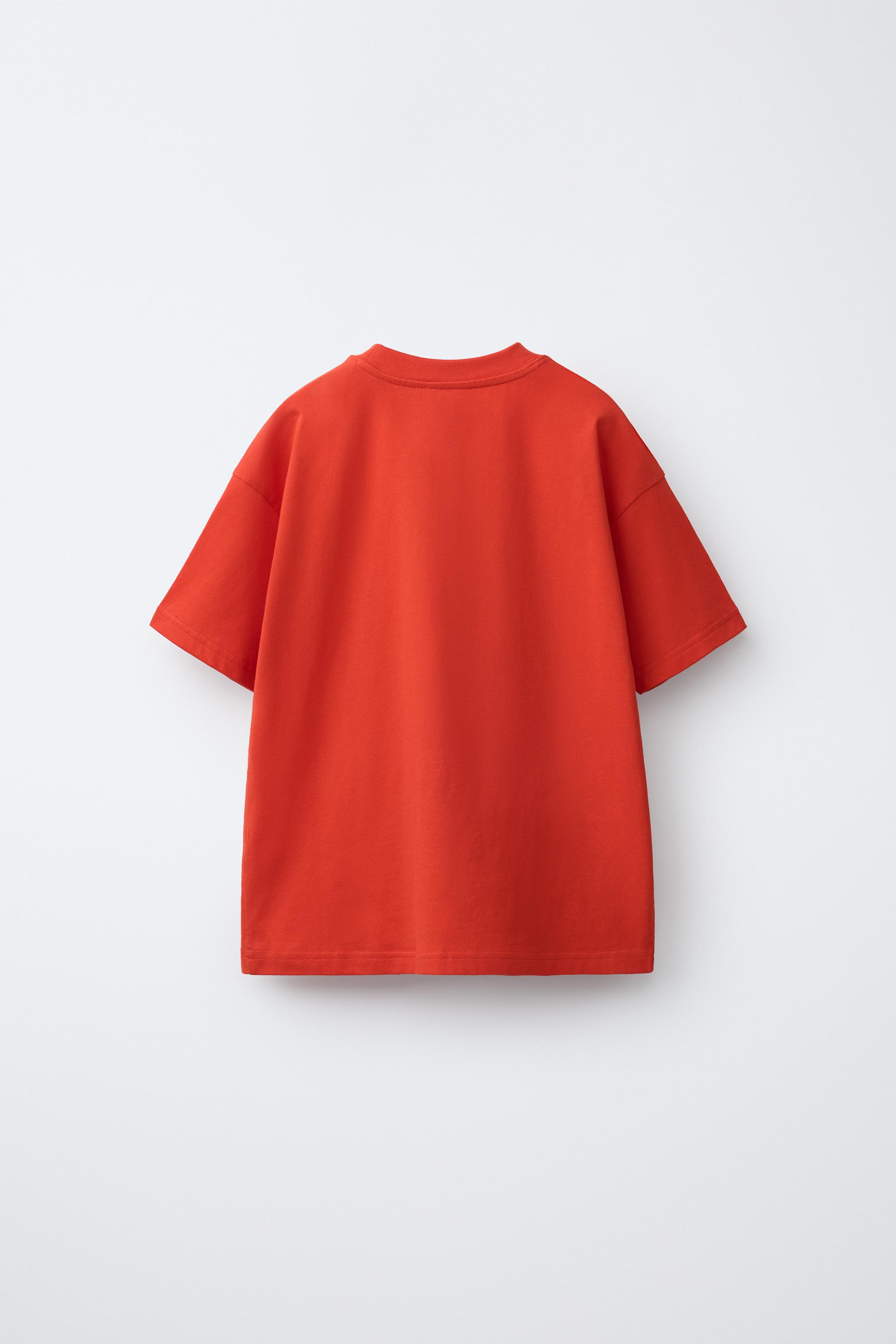 SLOGAN PRINT T-SHIRT — Red