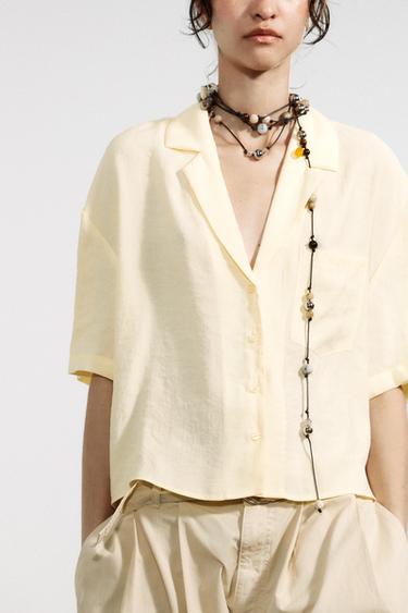 CAMISA FLUIDA - Amarillo claro de Zara