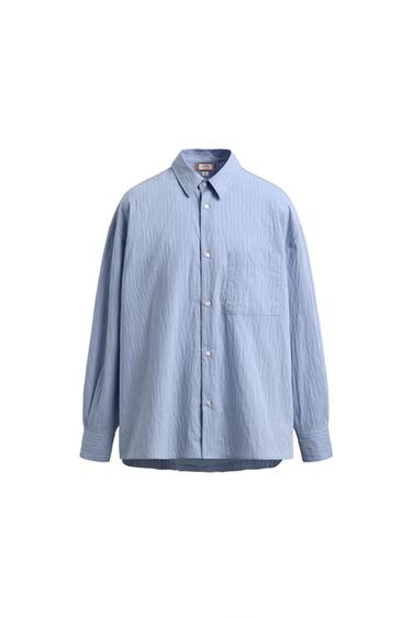 OVERSIZE STRIPED SHIRT SAMUEL DE SABOIA X ZARA - Light blue by Zara