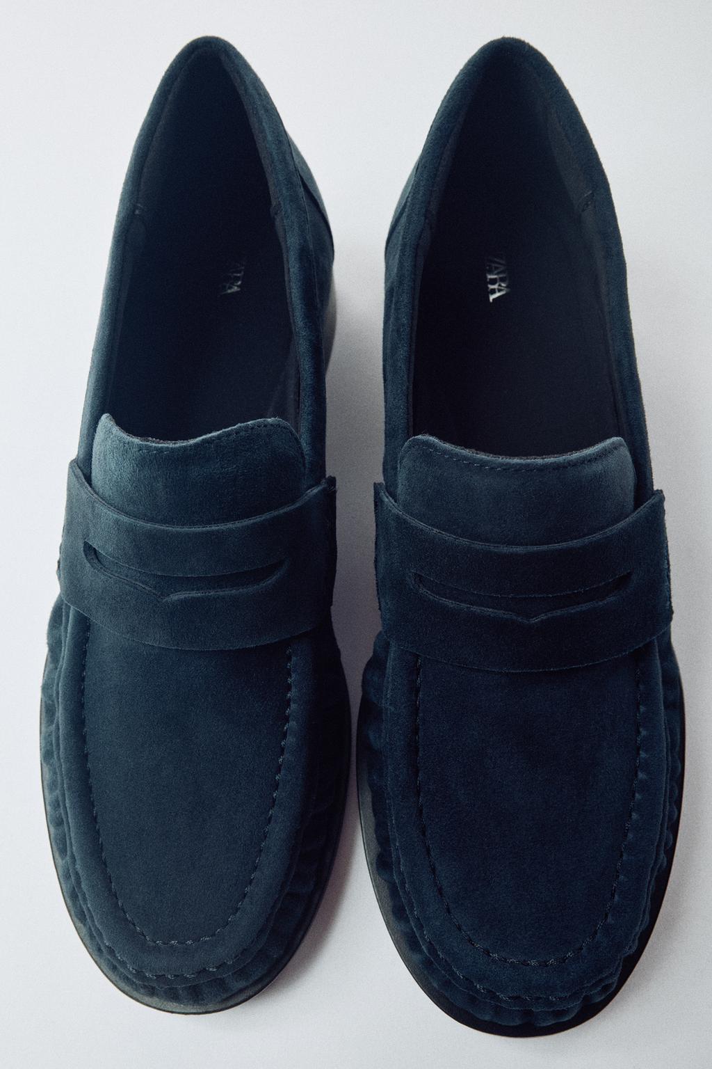 RUFFLED SUEDE LOAFERS