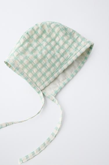 BONNET À CARREAUX VICHY - Vert d'eau de Zara - Image 3