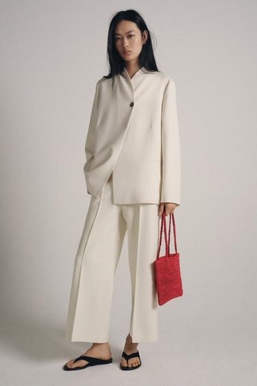 ZW COLLECTION DOUBLE-BREASTED BLAZER - Light beige by Zara