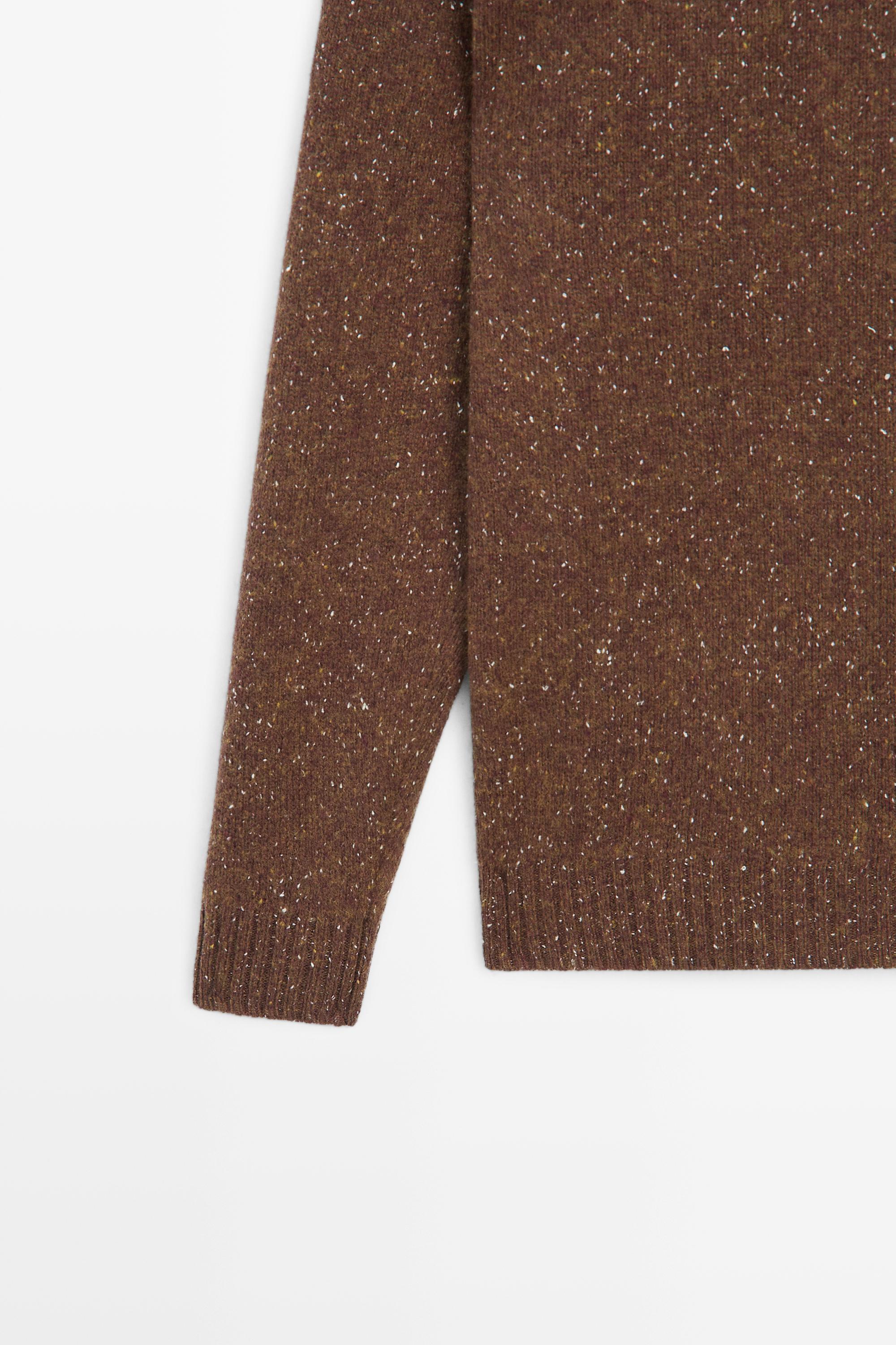 Flecked wool-blend knit sweater