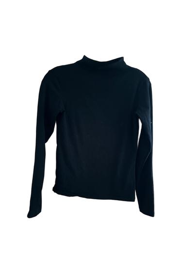 FUNNEL NECK LONG SLEEVE TSHIRT BLACK SZM