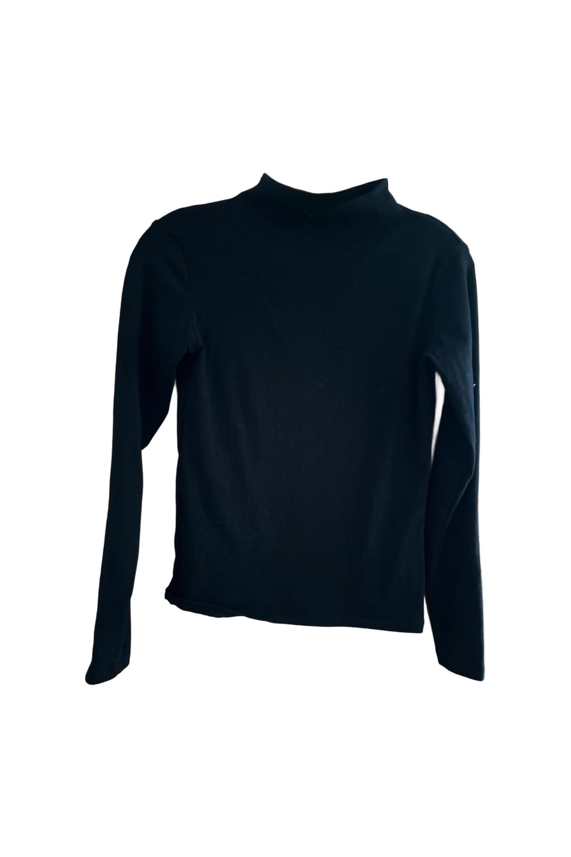 FUNNEL NECK LONG SLEEVE TSHIRT BLACK SZM - Image 4