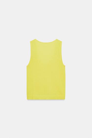 FINE KNIT TOP - Yellow by Zara - Image 6