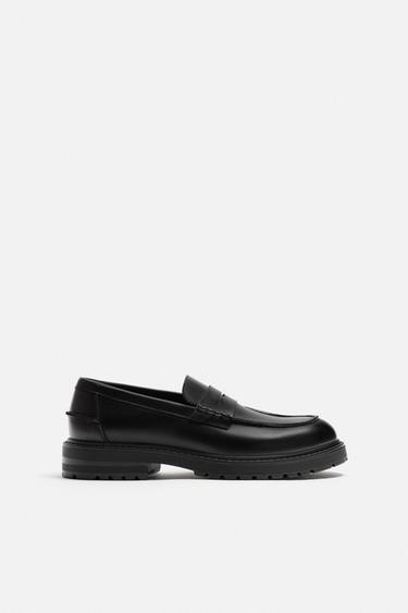 Zara SADDLE DRESS LOAFERS - Black