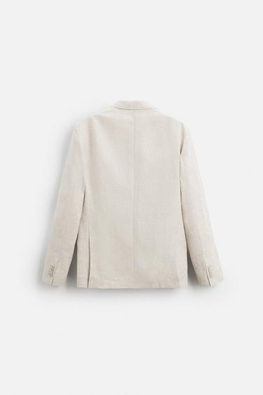 BLAZER COSTUME 100 % LIN - Beige clair de Zara - Image 7