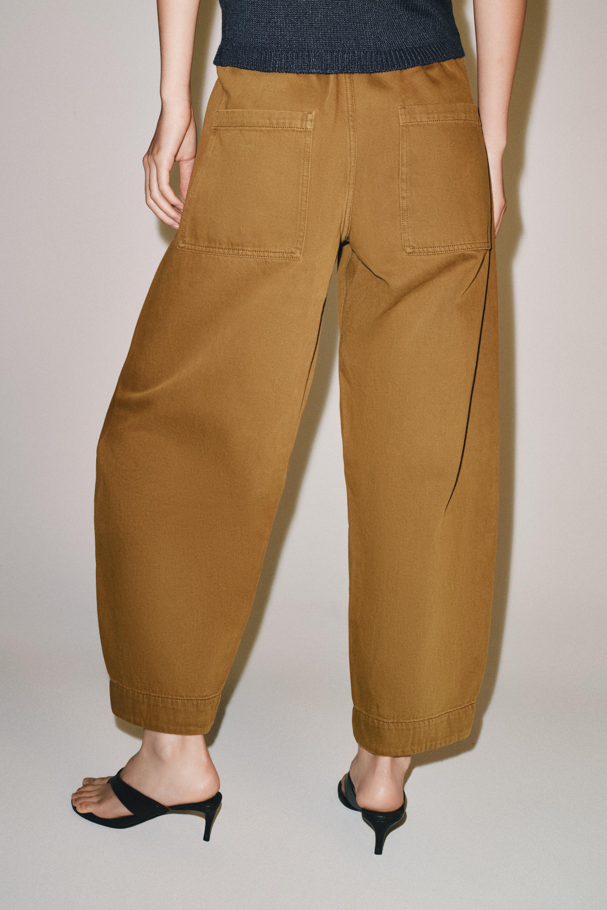 Zara ZW COLLECTION BARREL PANTOLON görsel 3