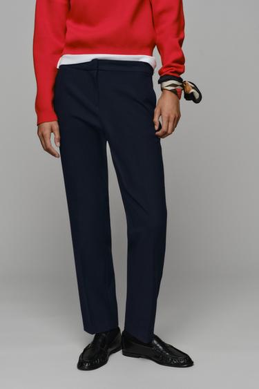 MID-RISE ANKLE PANTS — Navy blue 2