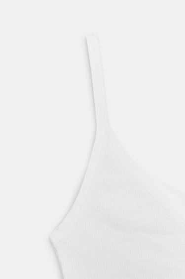 HAUT À BRETELLES - Blanc de Zara - Image 6