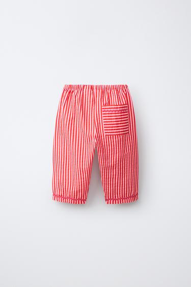 PANTALON BAGGY À RAYURES ONDULÉES - Fuchsia de Zara - Image 1