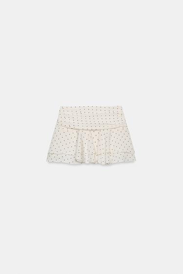 JUPE-PANTALON À VOLANTS ET POIS - Écru moyen de Zara - Image 7