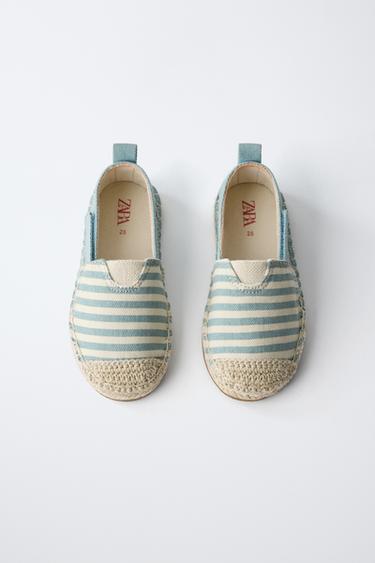 ESPADRILLES EN JUTE À RAYURES - Bleu de Zara - Image 3