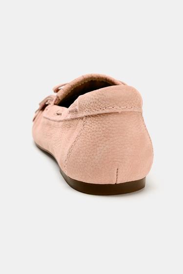 MOCASSINS EN CUIR À FRANGES - Rose de Zara - Image 5