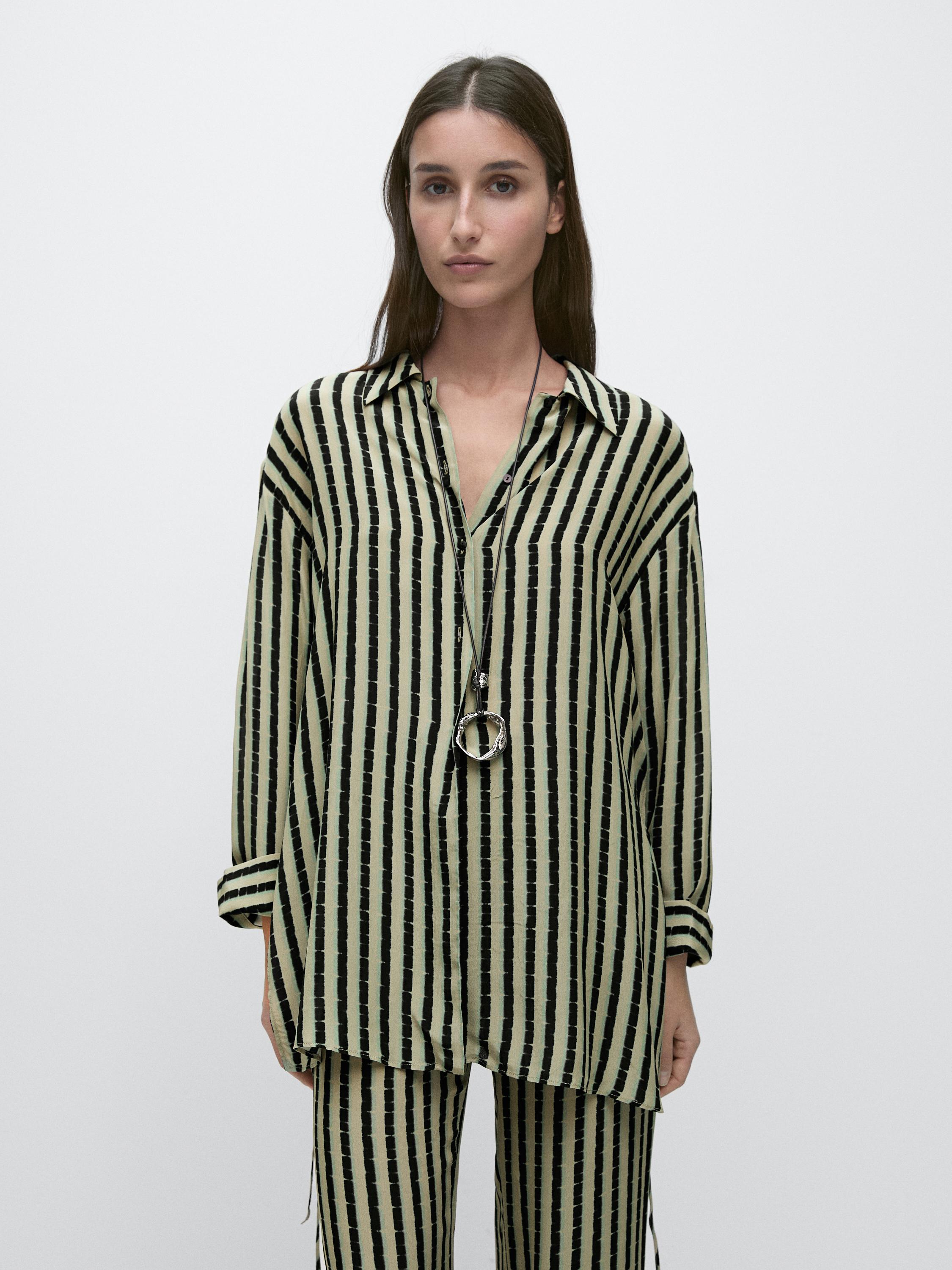Striped flowing shirt