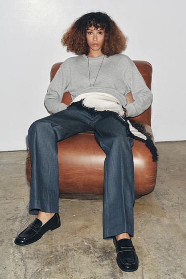 LEATHER LOAFERS WITH CONTRAST - Black by Zara