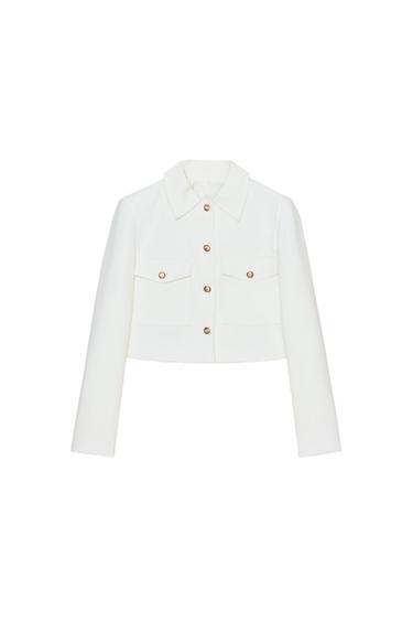 CROPPED BLAZER WITH POCKETS - Ecru by Zara