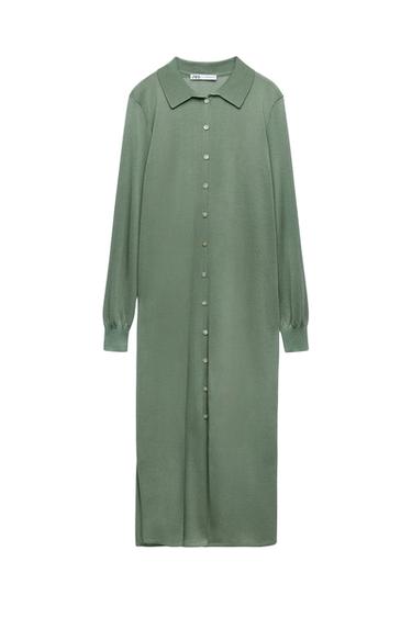 KNIT SHIRT DRESS