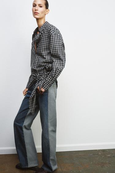 JEANS Z1975 TIRO ALTO CONTRASTE - Gris de Zara