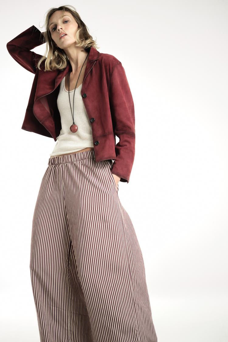 100% SUEDE LEATHER BLAZER ZW COLLECTION