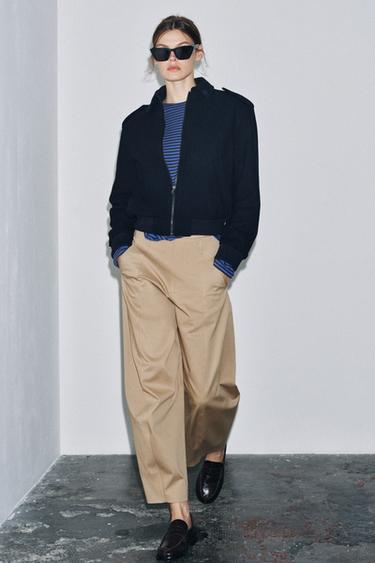 ZW COLLECTION CARROT TROUSERS - light whisky by Zara