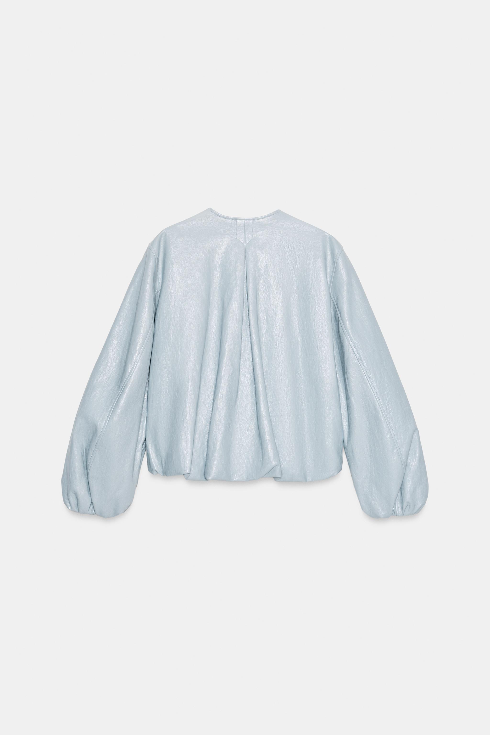 FAUX LEATHER BALLOON JACKET