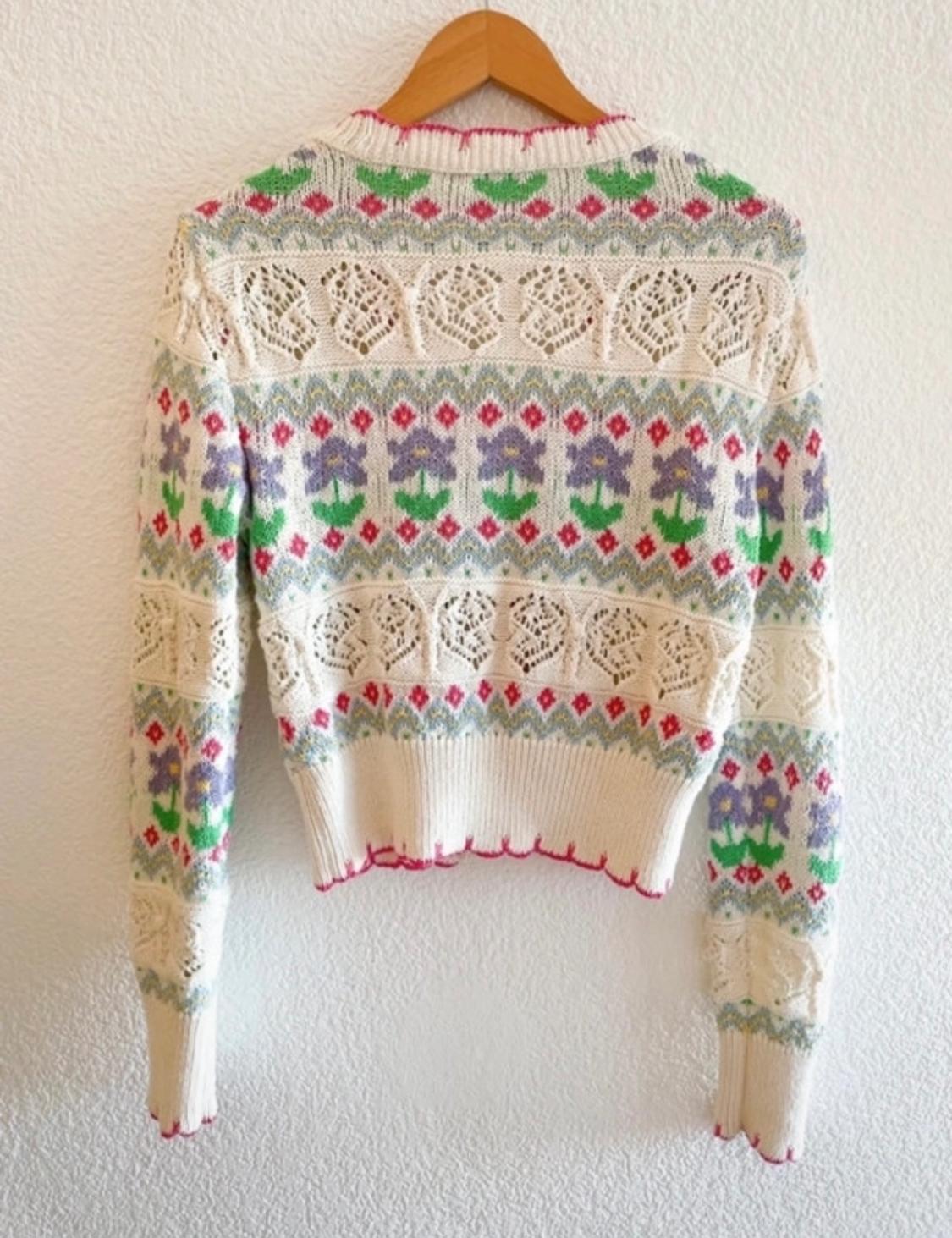 FLORAL JACQUARD KNIT CARDIGAN - Image 4