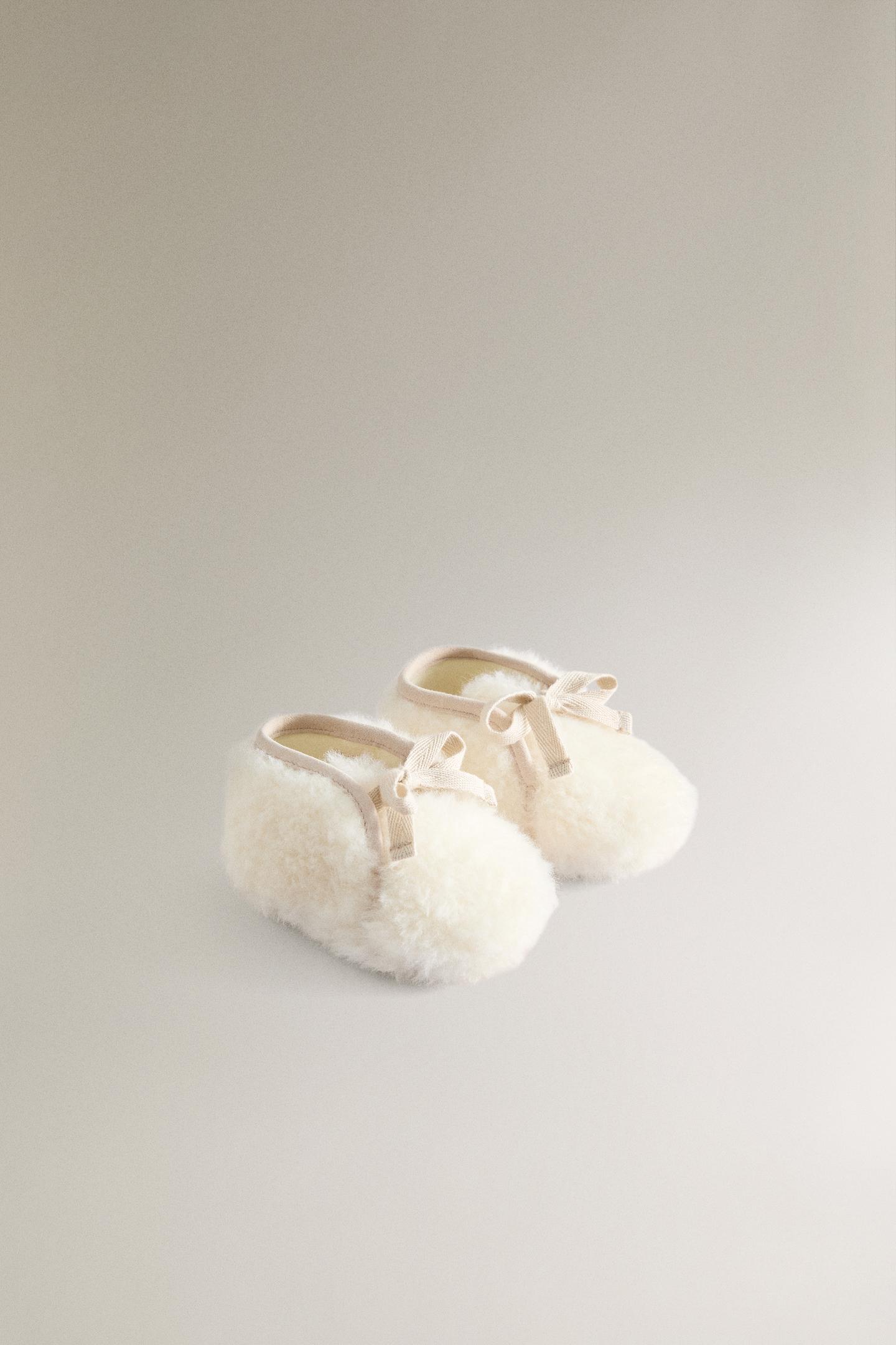 Детские ботинки Zara Faux Shearling, цвет: Бежевый — фото 2
