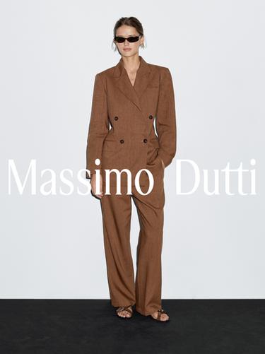 Zara Double-breasted linen blend blazer - Brandy