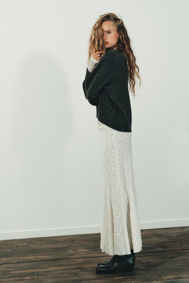 SOFT TOUCH LACE SKIRT - Ecru by Zara