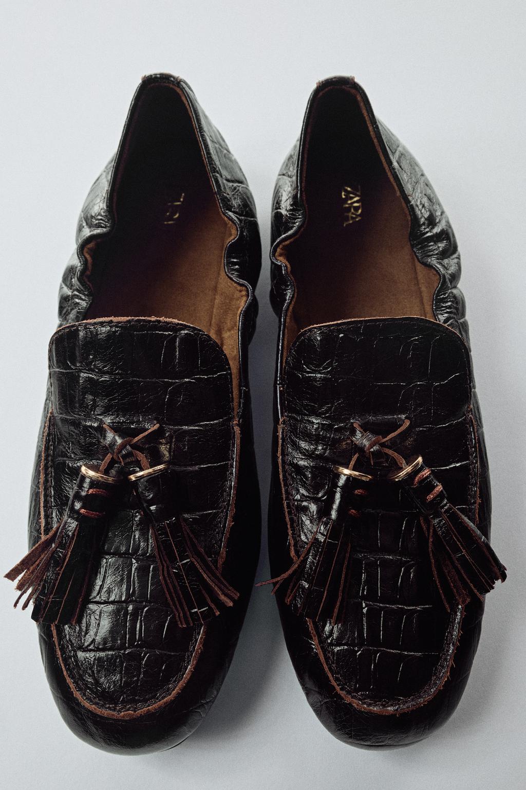 PRINTED LEATHER LOAFERS