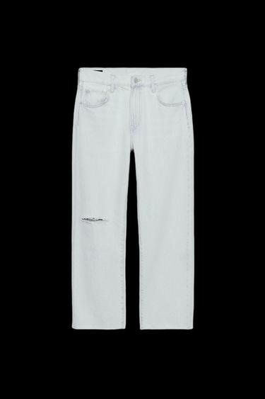 JEANS ZW COLLECTION RECTOS TIRO MEDIO ROTO - Azul claro de Zara