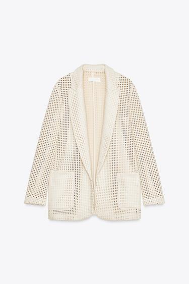 OPENWORK BLAZER - Ecru by Zara