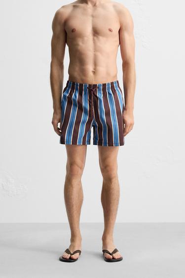 STRIPED MID-LENGTH SWIMMING TRUNKS - various by Zara - Image 2
