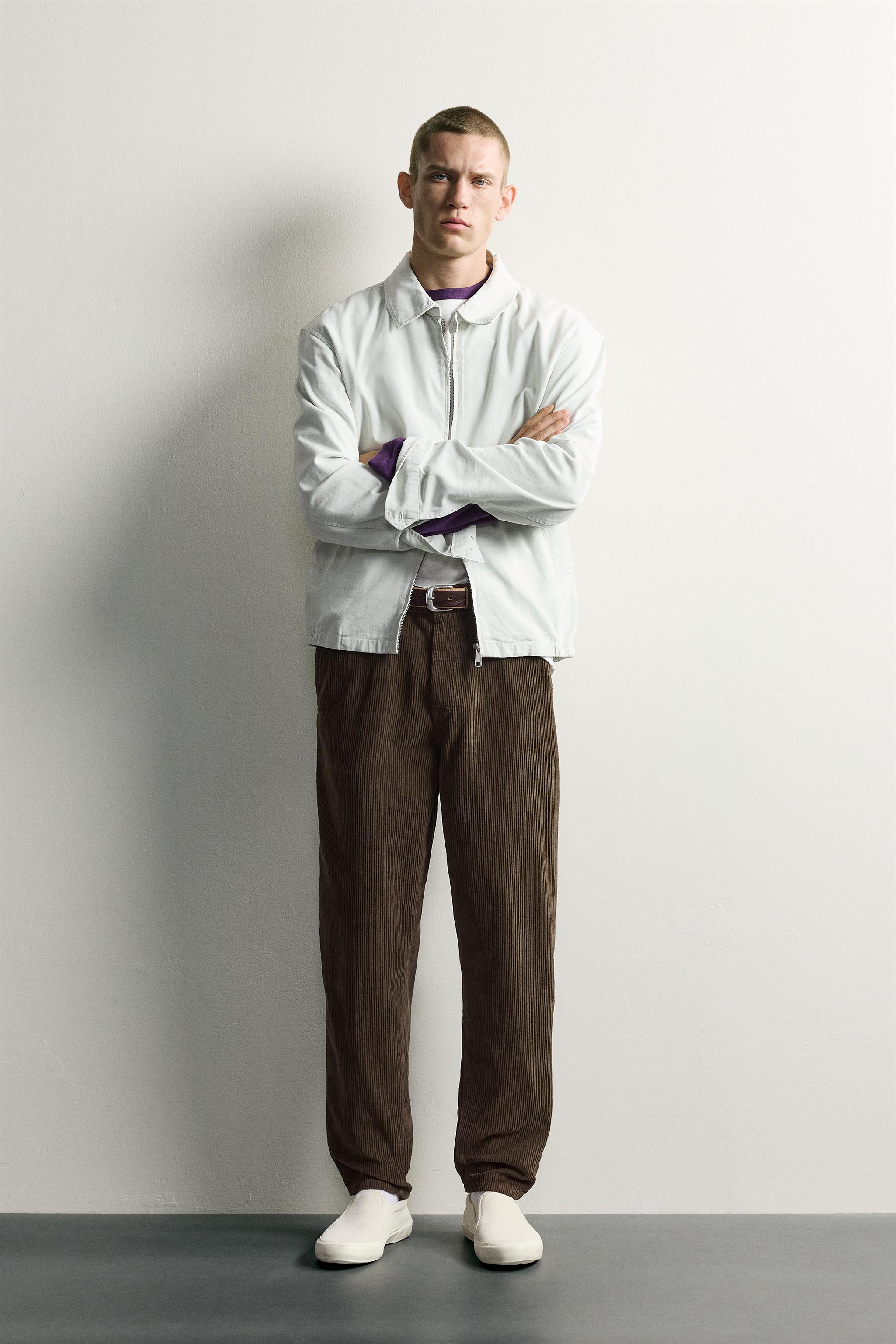 Zara CARROT FIT FİTİLLİ KADİFE PANTOLON