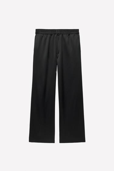 VISCOSE - WOOL TROUSERS WITH BELT LUDOVIC DE SAINT SERNIN x ZARA - Black by Zara