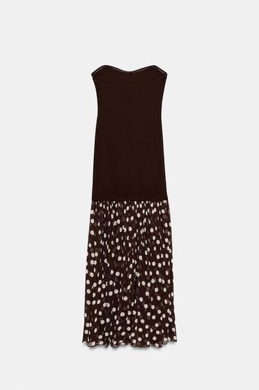 ROBE BIMATIÈRE À POIS - Marron de Zara - Image 7