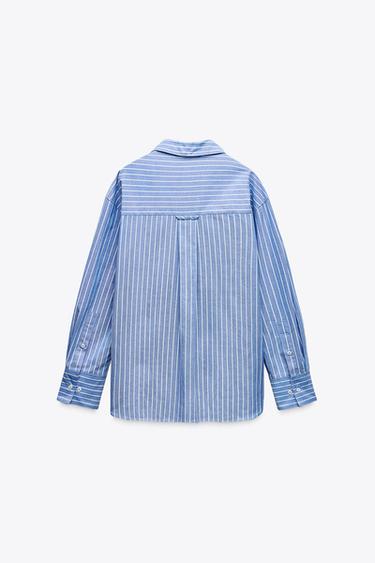 OXFORD SHIRT WITH COTTON - Light blue by Zara - Image 4