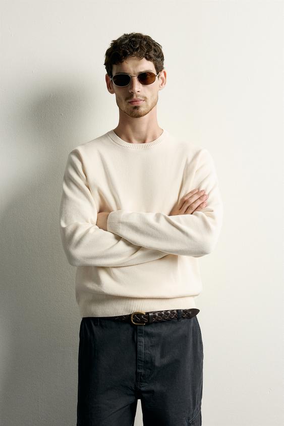 Sweter z dzianiny bawełnianej