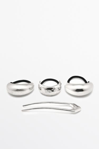 Zara Set of hair clips - STUDIO - Silver - Image 0