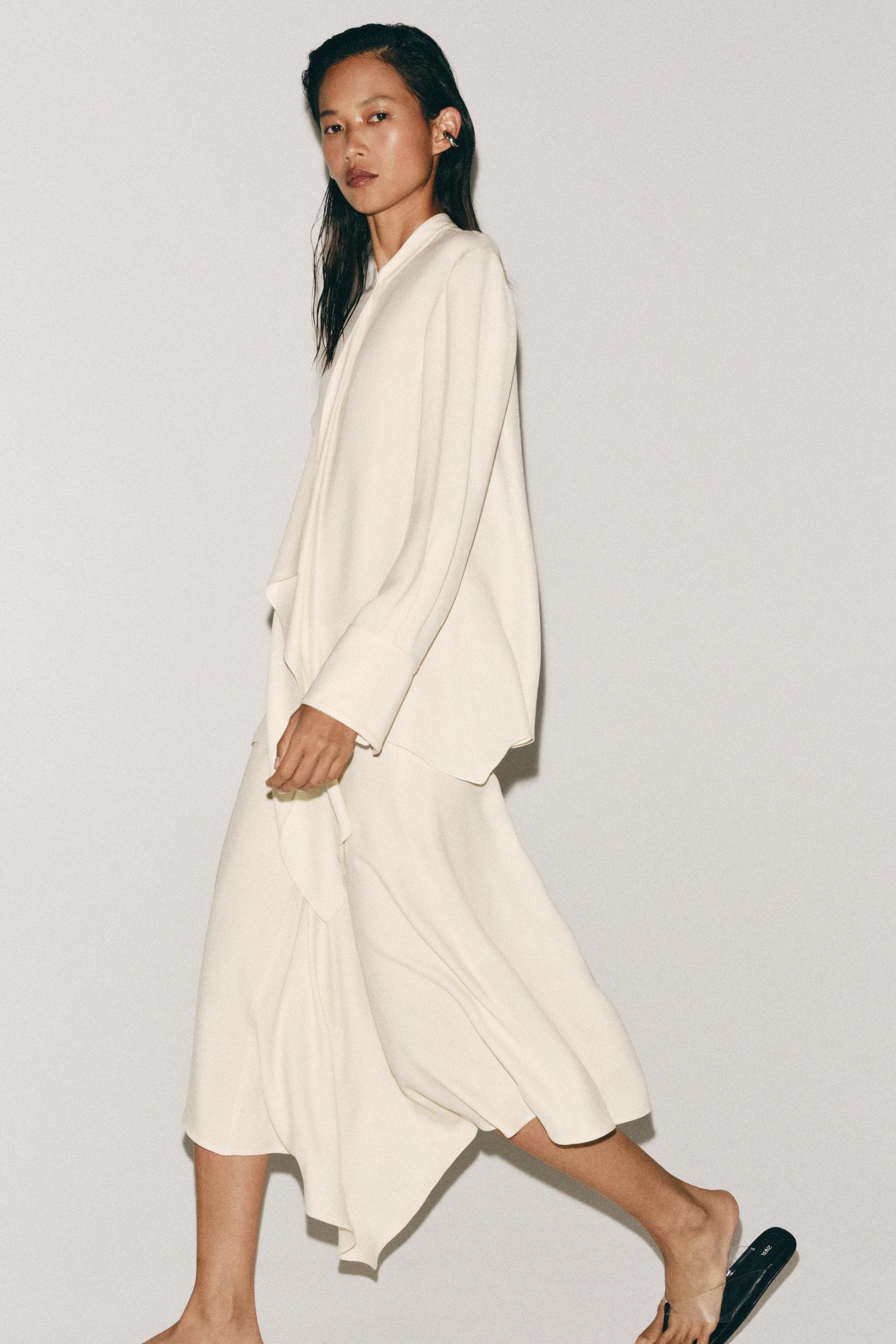 ZW COLLECTION TIED PLEATED BLOUSE