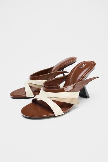 ASYMMETRIC HEELED SANDALS - Multicoloured by Zara