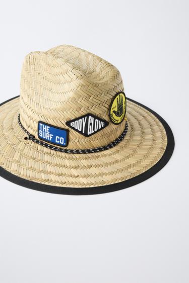 BODY GLOVE © STRAW-EFFECT PATCH HAT - Tobacco by Zara - Image 1
