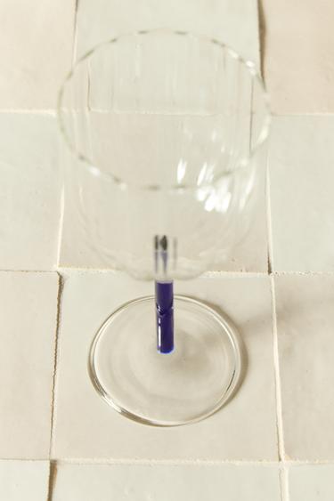 BOROSILICATE GLASS WITH COLOURED STEM - Blue by Zara