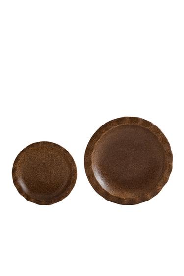 إناء شمعة مستدير - بني الخاص بـ Zara