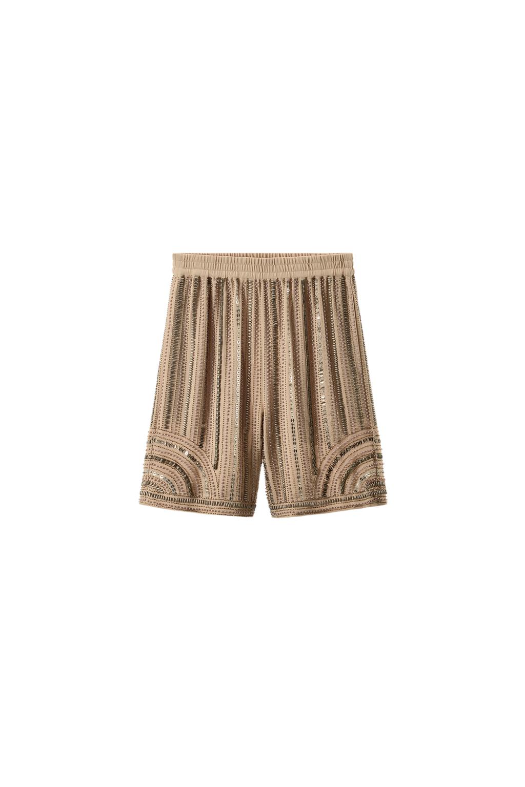 BEADED SEQUIN SHORTS - image 4